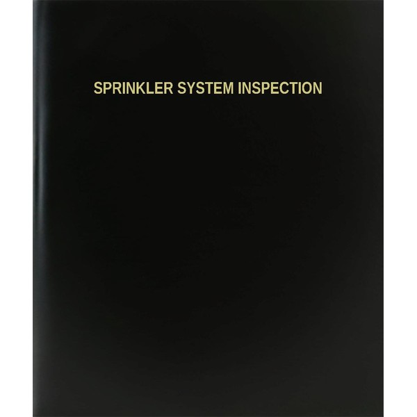 BookFactory® Sprinkler System Inspection Log Book/Journal/Logbook - 120 Page, 8.5"x11", Black Hardbound (XLog-120-7CS-A-L-Black(Sprinkler System Inspection Log Book))