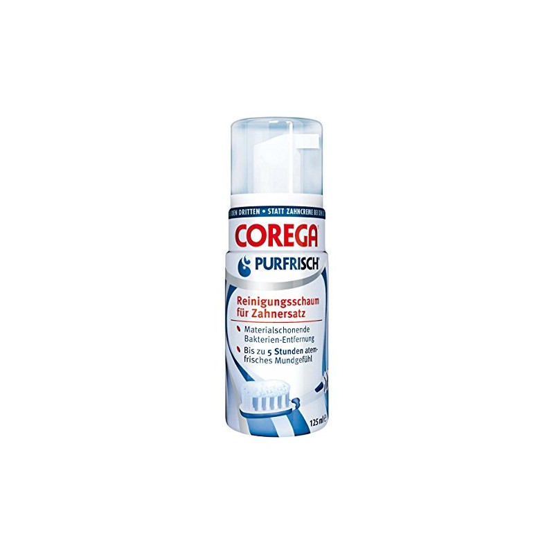 Corega Purfrisch Cleansing Foam 125 ml, Pack of 2 (2