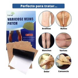 Parches para várices 10 pzs | alivio de dolor en piernas venas varicosas con hierbas