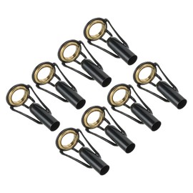 PATIKIL Pack of 8 Fishing Rod Repair Tip Ring 5.0 mm Rod Rings Stainless Steel Stake Ring Guide Replacement for Saltwater Freshwater Fishing Golden