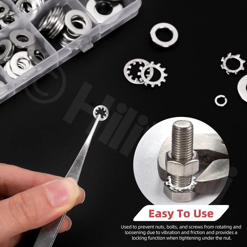 Hilitchi 400PCS 6 Sizes British 304 Stainless Steel External Star
