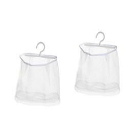 Cabilock 2pcs Multi Functional Hanging Mesh Laundry Bags Clothespin Kitchen Pouch Organizer for Efficient Laundry Storage for Home Dorm Travel Use