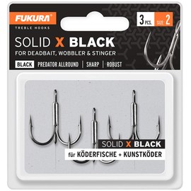 Fukura Solid X Treble Hooks Size 2 Pack of 3