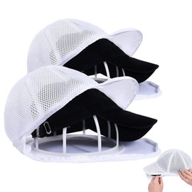 Baseball Cap Hat Washer for Washing Machine, 2 Pack Cap Washing Cage for Washing Baseball Caps, 2 in 1 Baseball Hat Cleaning Stand and Hat Shaper Fit for Adult Kids