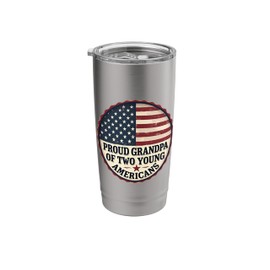 Proud Grandpa Of Two Young Americans Granddad Grandchild Stainless Steel Insulated Tumbler