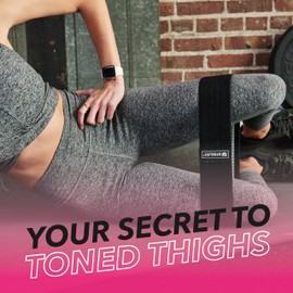 SteelFit Premium Resistance Band for Legs and Glute Exercises, Squats and Booty Workouts, Activates Glute Hip and Thigh Muscles, Non-Slip Fabric Designed for Women (M/L (14"))