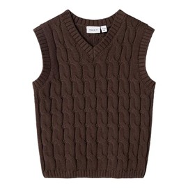 NAME IT Baby Boys Nbmremon Knit Slipover Knitted Vest, Bracken