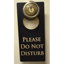 Unbranded Do Not Disturb Door Sign Black with Gold Text