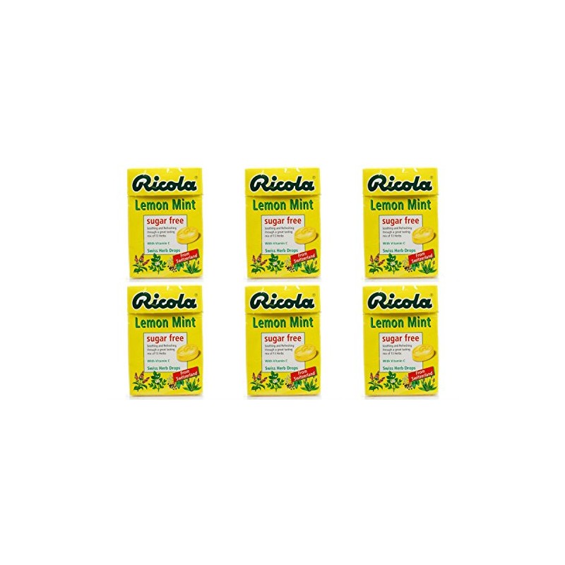 (6 PACK) - Ricola - Lemon Mint SF Lozenges Box