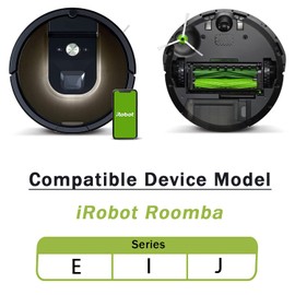 E-HAO Replacement Vacuum Parts for iRobot Roomba i1+/i2+/i3+/i4+/i5+/i6+/i7+/i8+/j5+/j6+/j7+/j8+/j9+/E5/E6, 2 Set Rubber Brushes, 6 HEPA Filters and 6 Edge-Sweeping Side Brushes