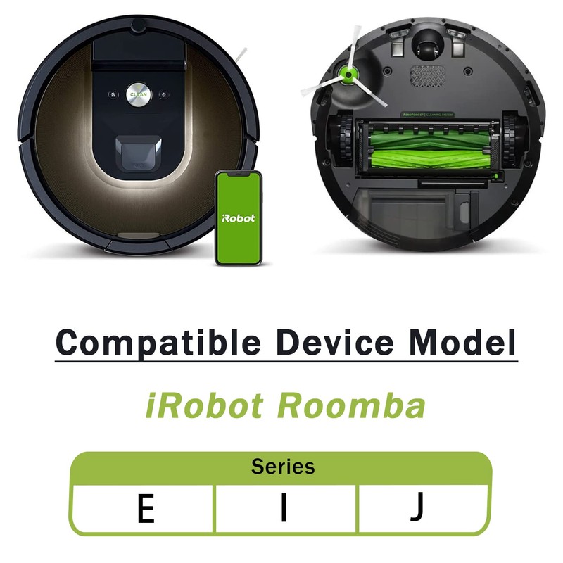 E-HAO Replacement Vacuum Parts for iRobot Roomba i1+/i2+/i3+/i4+/i5+/i6+/i7+/i8+/j5+/j6+/j7+/j8+/j9+/E5/E6, 2 Set
