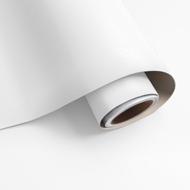 VaryPaper 32" x 118" Matte White Peel and Stick Wallpaper Solid Color White Contact Paper for Countertops Waterproof Kitchen Cabinet Vinyl Wrap Self Adhesive Removable Wallpaper for Bedroom Nursery