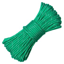 EXTEDRG 20 Meters Reflective Paracord 9-Strand 4mm Rope Reflective Rope Tarp Tent Rope Camping Survival Cord (Grass Green)
