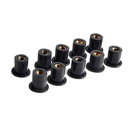 Motobiker 10PCS M5 Well Nuts Fairing Fasteners Windshield Motorcycle Accessories Screws Rubber and Steel Parts Windscreen Nuts Compatible with Suzuki Honda Yamaha Kawasaki 90111-kw3-003