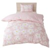 Merry Night MN12151-16 Duvet Cover, Flower/Gingham Checker, Pink, Single Long,