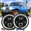 Unbranded Pair 7" Round LED Headlights Hi/Lo Beam H4 Bulbs