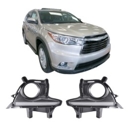 CONCEPT AUTOMOTIVE LIGHTS Replacement For 2014-2016 Toyota Highlander Fog Light Lamp LED DRL BEZEL COVER L&R Side