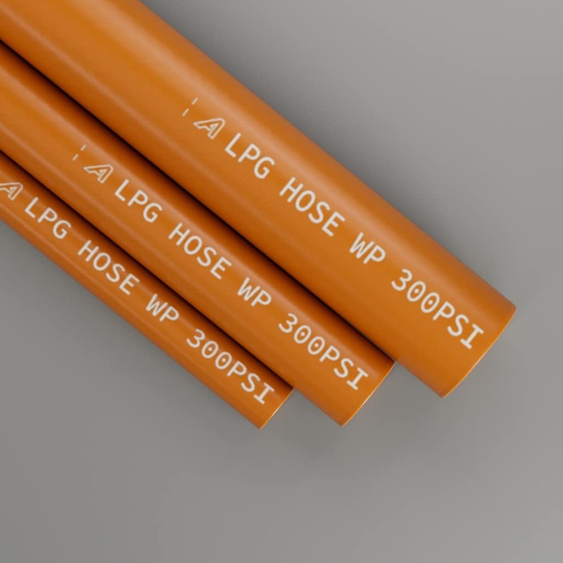ap automotive 8mm Rubber LPG Gas Propane Hose ISO3821 Orange