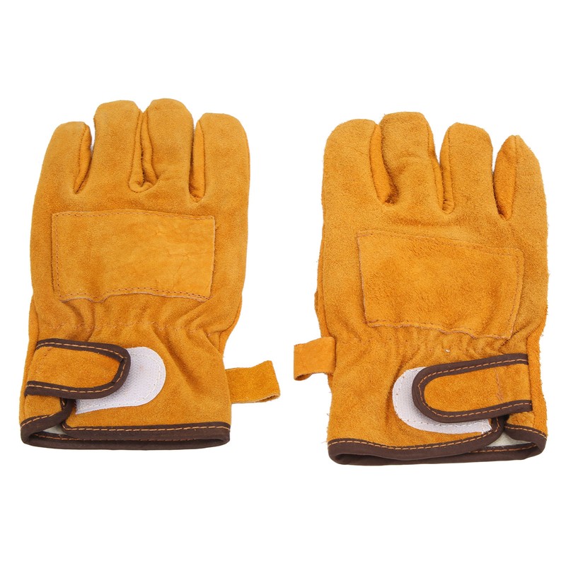 Heat Resistant Gloves Calf Leather Polyester Hand Protection BBQ Grill