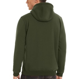 KEFITEVD Men's Hoodie Athletic Pullover Hoodie Thermal Warm Winter Hooded Sweatshirts for Men Thick Fleece Sherpa Sweatshirts Army Green