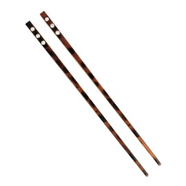 Brown tortoise plastic hair chop sticks crystals accessory picks pins 7.5 inches long long set of 2