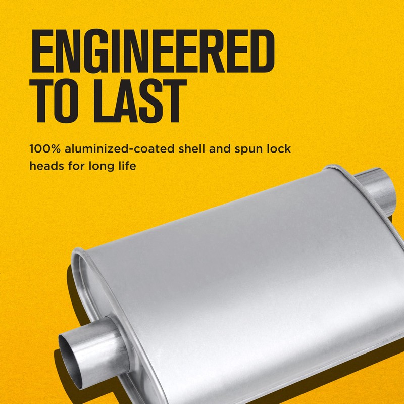 Thrush Muffler Deep Performance Tone Inlet 2 Pipe Connection Offset