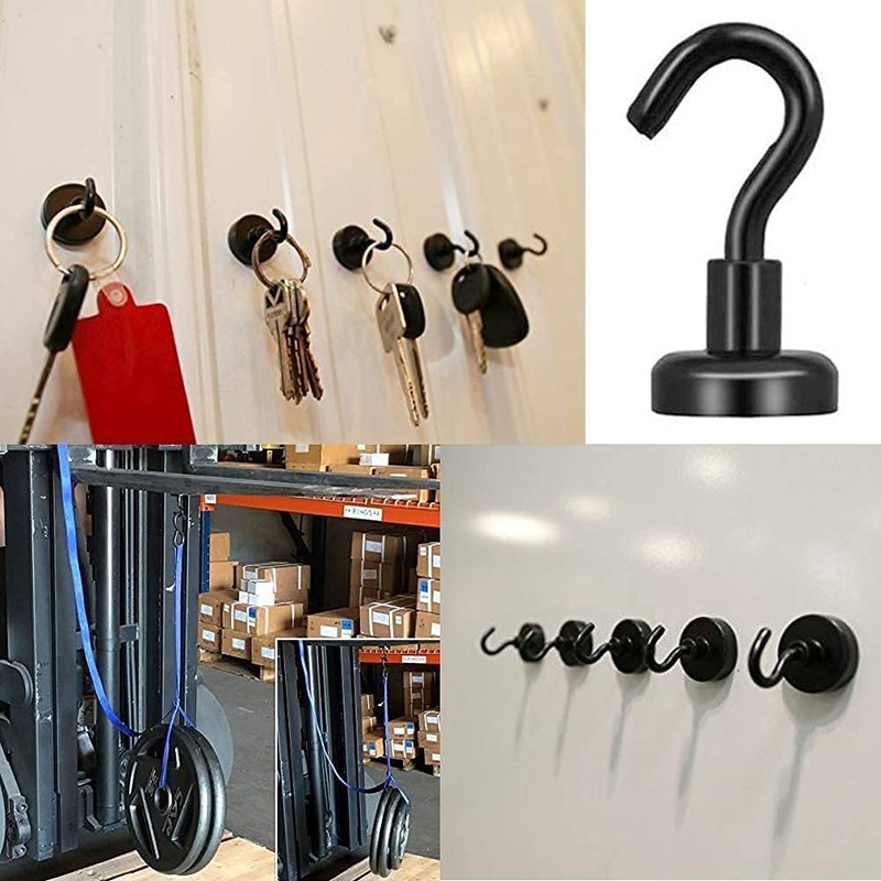 Set of 8 Magnetic Hooks, Super Strong, Magnetic Included, Vertical