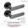 Decoranddecor Echo Matt Black Door Lever Handles - 54mm Round