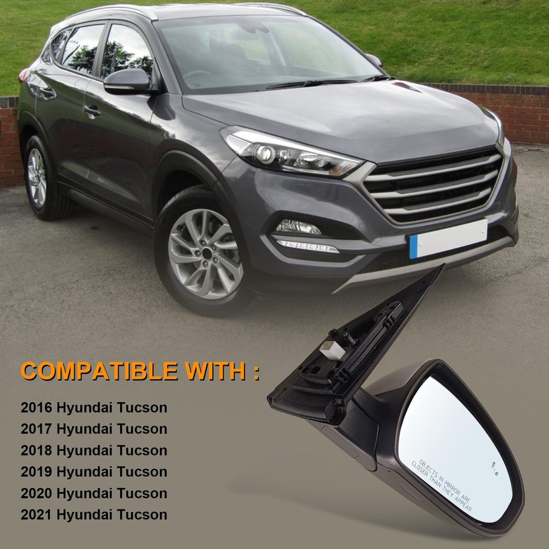 Right Passenger Side Mirror Assembly compatible with 2016 2017 2018