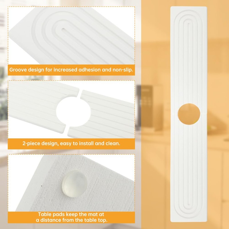 Faucet Mat for Kitchen Sink, Extra Long 23.6" Sink Splash