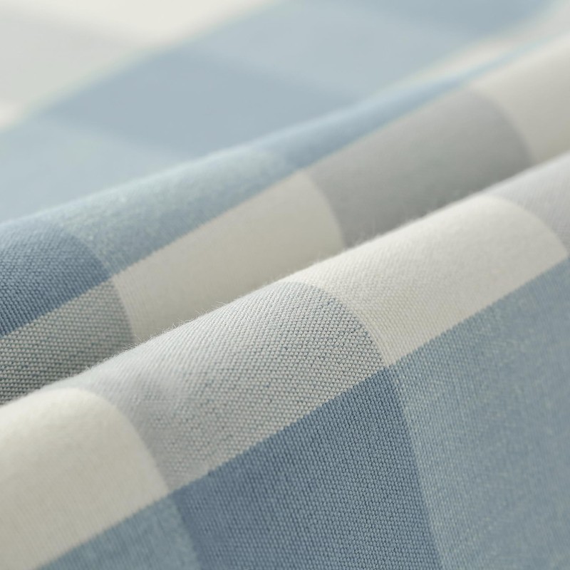 VOGOL Buffalo Check Valance, Blue and White Checkered Pattern, Classical