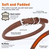 Dogline Soft and Padded Rolled Round Leather Collar for Dogs