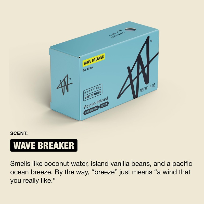 W By Jake Paul Bar Soap for Men, Moisturizing Vitamin