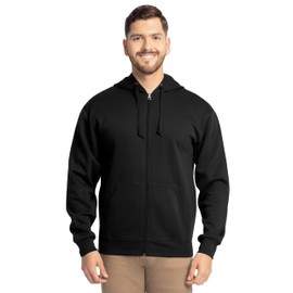 Fruit of the Loom Men's Eversoft Fleece Sweatshirts & Hoodies, Full Zip-Black, X-Large