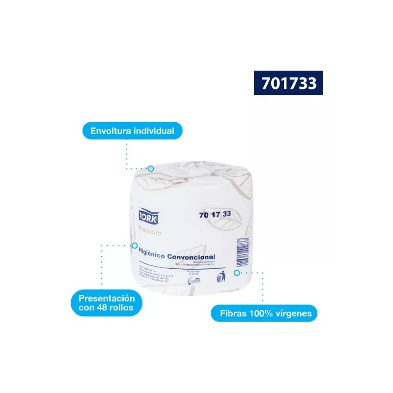 Tork Higiénico Tradicional Tork Premium, 48 Rollos De 500 Hd