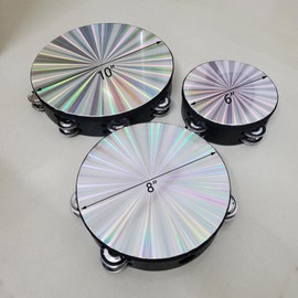 3 Packs for Adults Wooden Tambourine 6/8/10 Inch Hand Held Metal Jingles Single Row Instrument Handheld Tambourine Drum Set