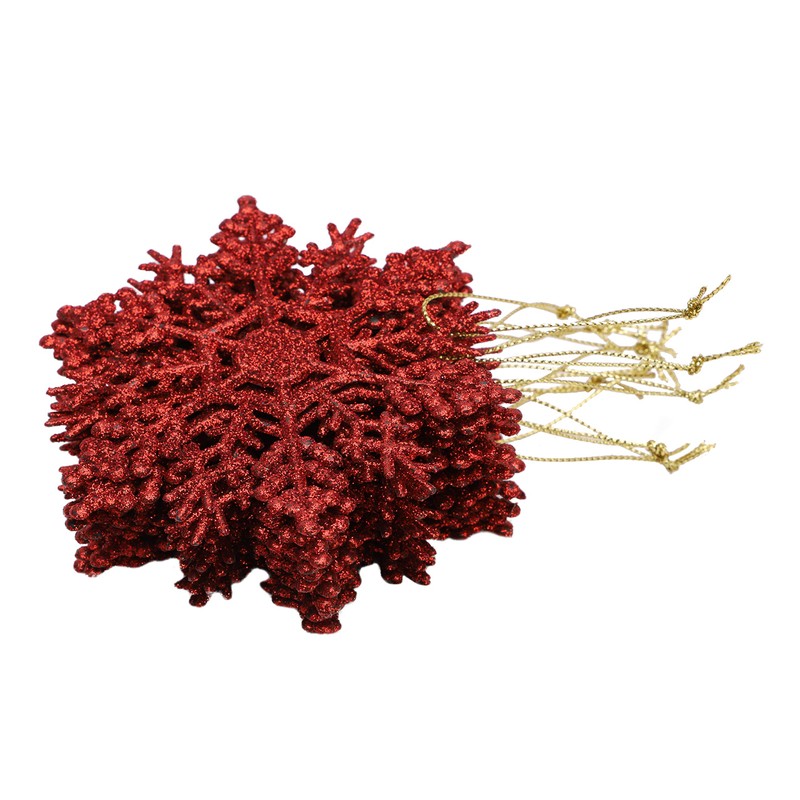 Christmas Concepts® Pack of 12 - 10cm Glitter Snowflake Hanging