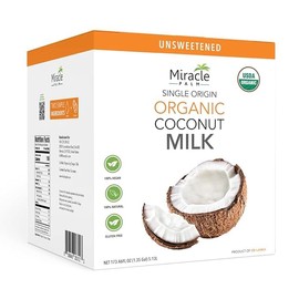 Organic Coconut Milk - 1.35 Gallon (173.46 Fl Oz) No Guar Gum, No Preservatives, Gluten Free, Vegan & Kosher Unsweetend Coconut Milk - 18% (Pack of 3)