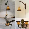 HUIMEIJU Tiffany style stained glass lampshade、Ceiling Fan light、Wall lampshade、Replacement lampshade.HMJ6037