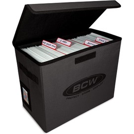 BCW Comic Book Storage Box - 4 ct | Foldable Comic Book Case | Each fits 125-150 Sleeved and Boarded Comic Books | Comic Book Storage For Silver, Bronze, and Current Comics (4 Pack, Gray)