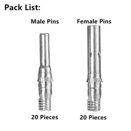 Daslleysen Solar Connectors Panels Kit, Solar Panel Cable Connectors Pins Connector Terminals Crimping Pliers Crimper Set (40PCS(20 Pairs) Pins Connectors)