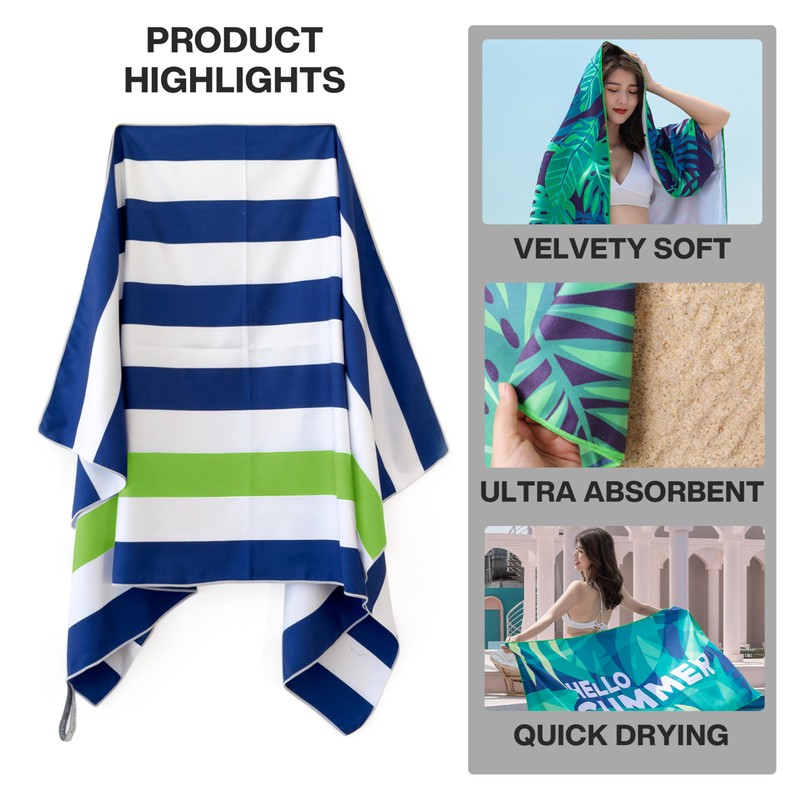 Meteor Extra Large Microfibre Beach Towel 2PC Value Pack– Choose