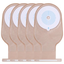 50 PCS Colostomy Bags, Convenient Ostomy Bag Supplies, Cut-to-Fit Drainable Pouch, One-Piece Colostomy Bags for Ileostomy Stoma Care