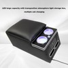 Frtcaty Black Universal Truck Seat/Bench Organizer with LED Light, USB