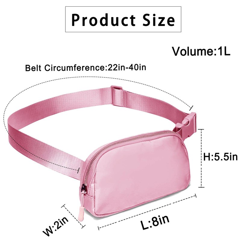 Amazerbst Fanny Pack, Everywhere Belt Bag,40 Inch Adjustable Strap for