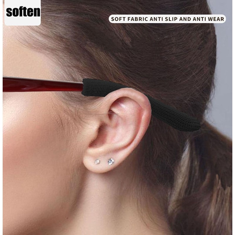Yauende Soft Knitting Cotton Glasses Ear Cushion, Eyeglasses Temple Tips