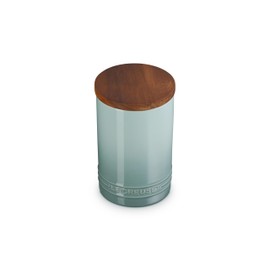 Le Creuset Signature Large Salt Cellar and Storage Canister with Wood Lid, 26 oz., Sea Salt