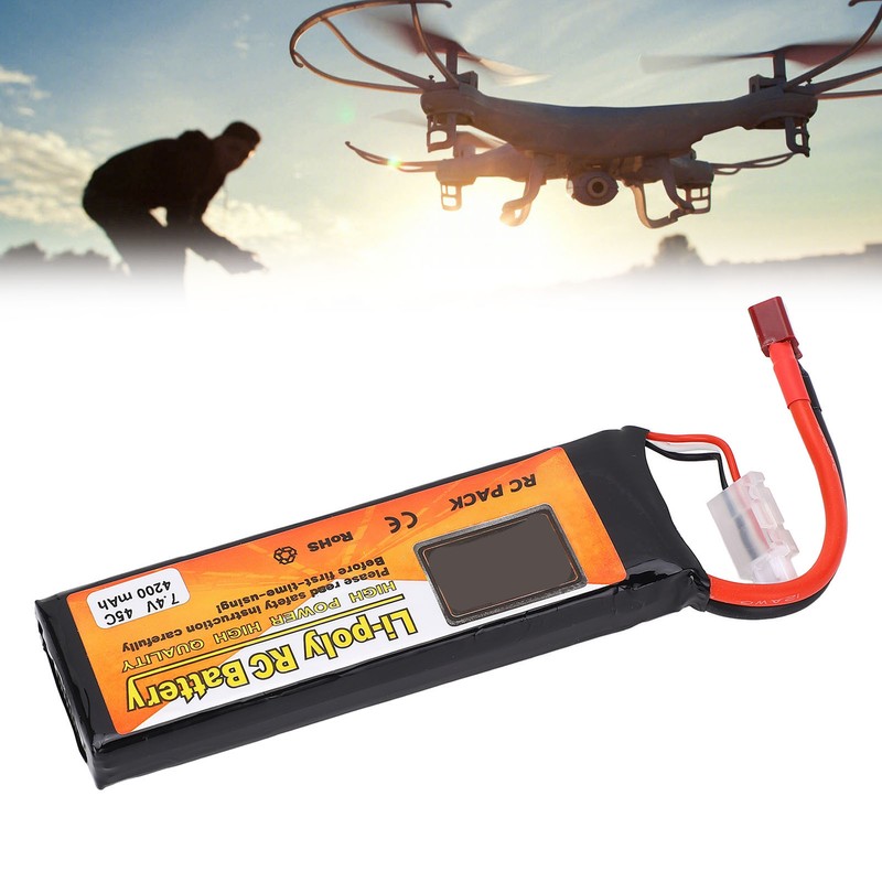 Drone Lithium Battery 7.4v 4200mah 45C 2S Lipo Battery with