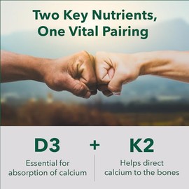 PlantFusion Vitamina vegana orgánica D3 + K2 5,000 UI, 50 MCG – Vitamina D procedente de liquen a base de plantas y vitamina K2, para apoyo inmunológico y salud ósea – 60 cápsulas