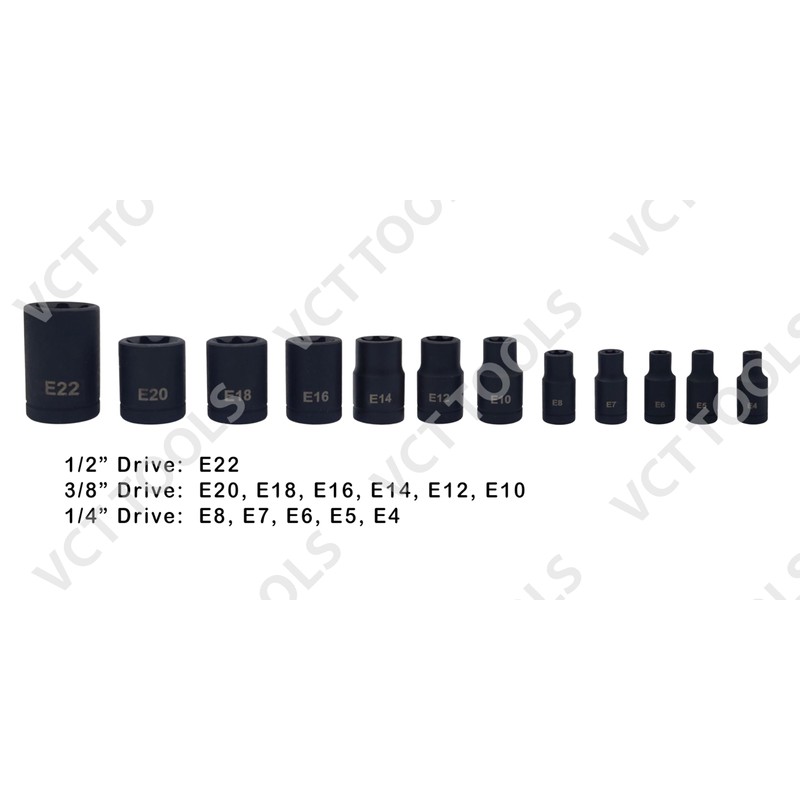 VCT 25PC Impact Torx Bit Socket and Female External Socket
